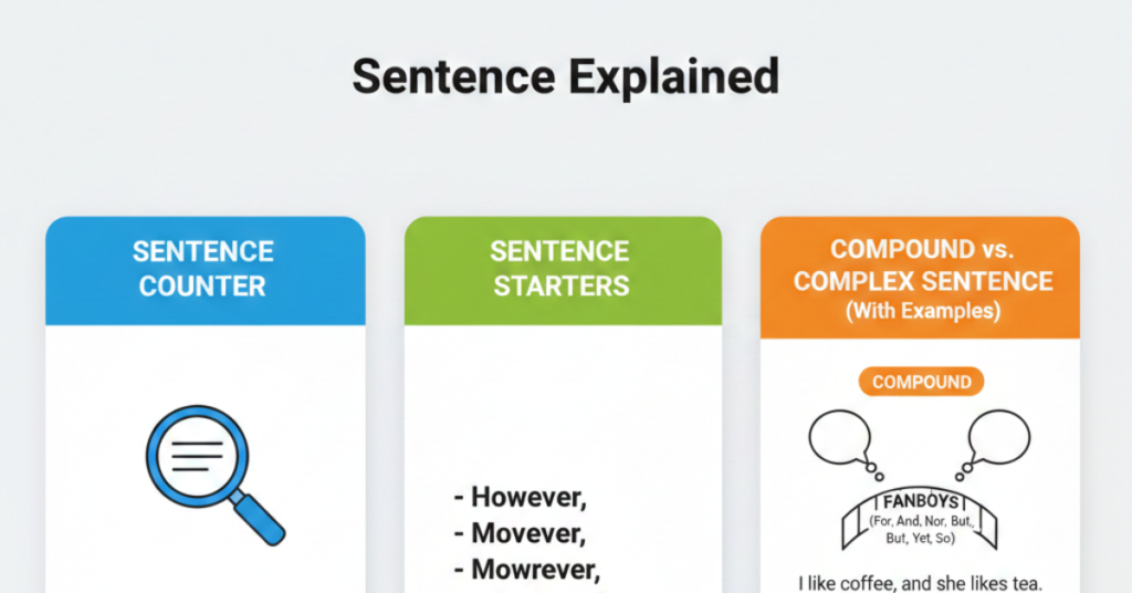 Sentance Explained: Sentance Counter, Starters, Compound vs Complex Sentance (With Examples)