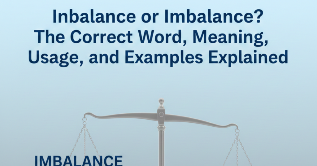 Inbalance or Imbalance? The Correct Word, Meaning, Usage, and Examples Explained
