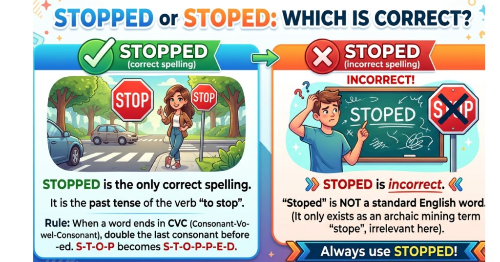 Stopped or Stoped: Which Is Correct?