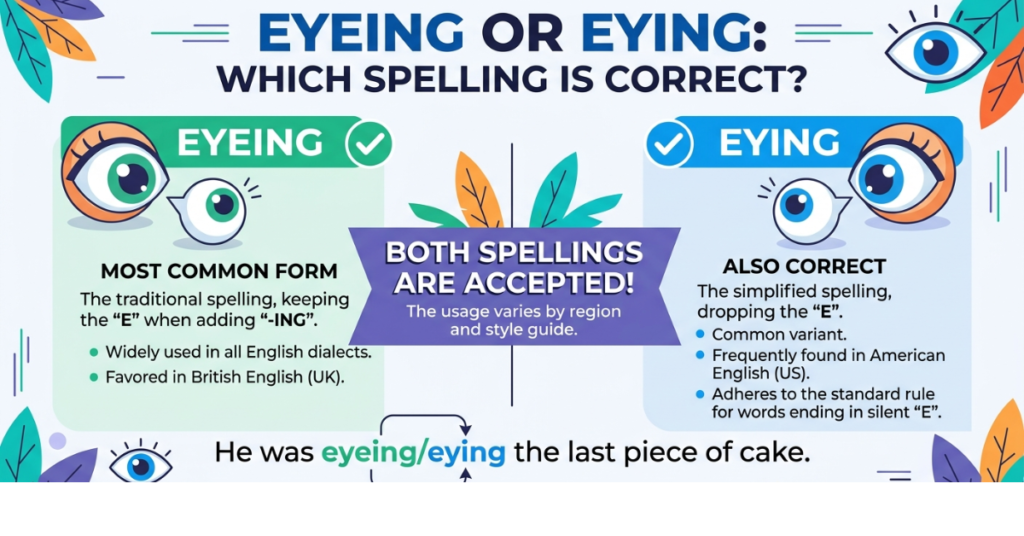 Eyeing or Eying: Which Spelling Is Correct?