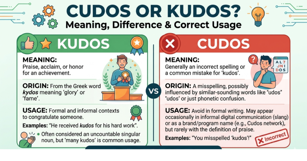 Cudos or Kudos? Meaning, Difference & Correct Usage