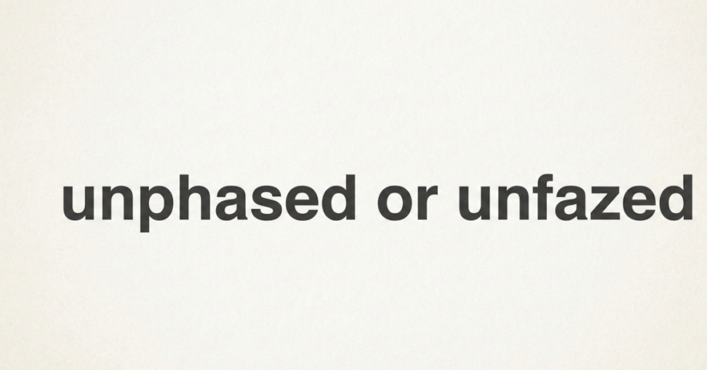 Unphased or Unfazed? Understanding the Difference